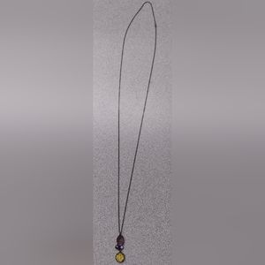Silpada drusy quartz, hematite, purple stone on oxidized sterling silver chain